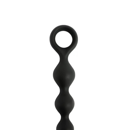 Korale analne Fantasy Anal Beads Black – gładki silikon medyczny, 6 koralików, 20 cm, średnica 2,5 cm - 2