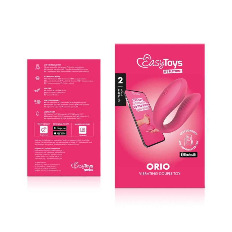 Wibrator dla par EasyConnect Orio z aplikacją - podwójna stymulacja punktu G i łechtaczki, kompaktowa dwuczłonowa budowa, siliko - 13