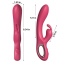 Rabbit vibrator PINK - silikonowy stymulator z podwójną stymulacją, 10 prędkości wibracji, wodoodporny, profil długi i cienki - 2