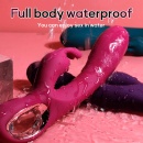 Rabbit vibrator PINK - silikonowy stymulator z podwójną stymulacją, 10 prędkości wibracji, wodoodporny, profil długi i cienki - 8