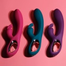 Rabbit vibrator PINK - silikonowy stymulator z podwójną stymulacją, 10 prędkości wibracji, wodoodporny, profil długi i cienki - 10