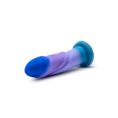 Dildo Avant Midnight Rendezvous Ocean Blue - silikon platynowy z przyssawką i uprzężą strap-on, długość 19,7 cm, szerokość 4,4 c - 4