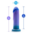Dildo Avant Midnight Rendezvous Ocean Blue - silikon platynowy z przyssawką i uprzężą strap-on, długość 19,7 cm, szerokość 4,4 c - 5
