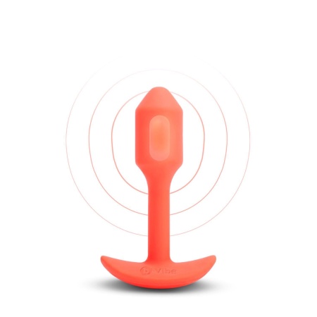 Korek analny wibracyjny Snug Plug 1 Orange - obciążony, 4 poziomy i 6 wzorów wibracji, długość całkowita 10 cm, średnica 2,4 cm - 2