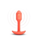 Korek analny wibracyjny Snug Plug 1 Orange - obciążony, 4 poziomy i 6 wzorów wibracji, długość całkowita 10 cm, średnica 2,4 cm - 2