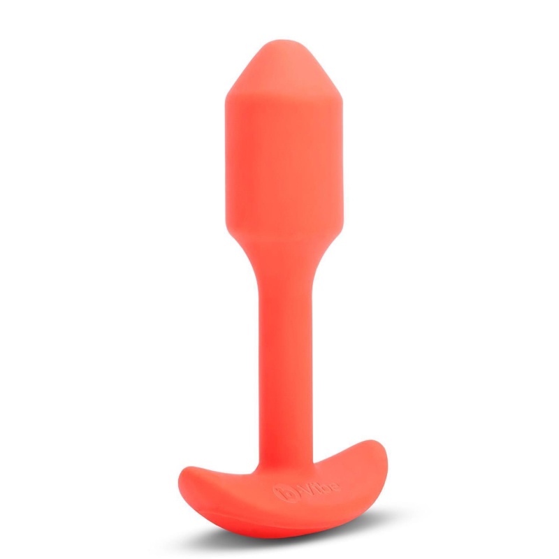 Korek analny wibracyjny Snug Plug 1 Orange - obciążony, 4 poziomy i 6 wzorów wibracji, długość całkowita 10 cm, średnica 2,4 cm - 4