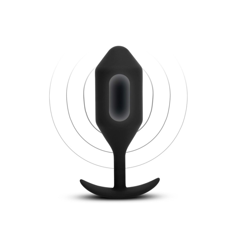 Korek analny wibrujący Snug Plug 5 Black - obciążony, silikonowy, 16,4 cm x 4,9 cm - 2