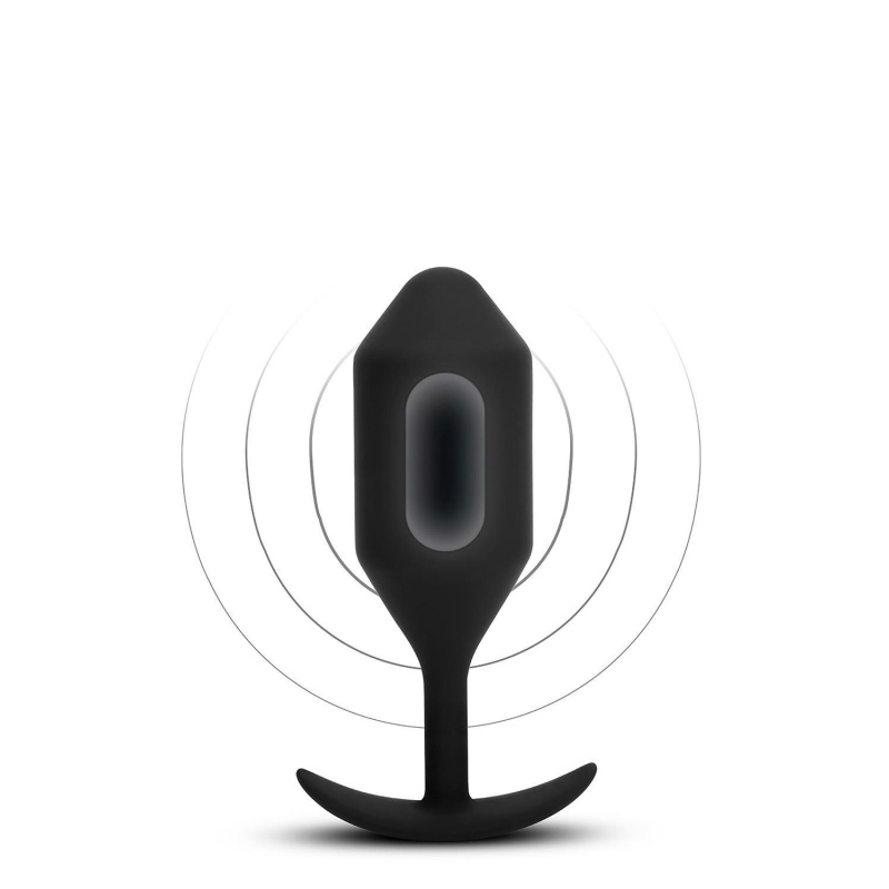 Korek analny wibrujący Snug Plug 5 Black - obciążony, silikonowy, 16,4 cm x 4,9 cm - 3