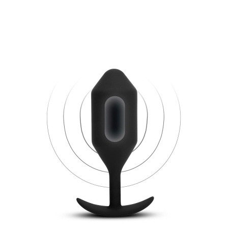 Korek analny wibrujący Snug Plug 5 Black - obciążony, silikonowy, 16,4 cm x 4,9 cm - 3