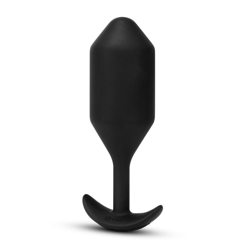 Korek analny wibrujący Snug Plug 5 Black - obciążony, silikonowy, 16,4 cm x 4,9 cm - 4