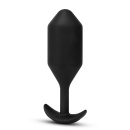 Korek analny wibrujący Snug Plug 5 Black - obciążony, silikonowy, 16,4 cm x 4,9 cm - 4