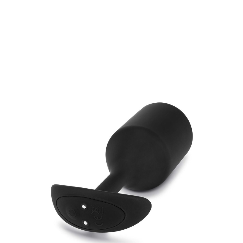 Korek analny wibrujący Snug Plug 5 Black - obciążony, silikonowy, 16,4 cm x 4,9 cm - 5