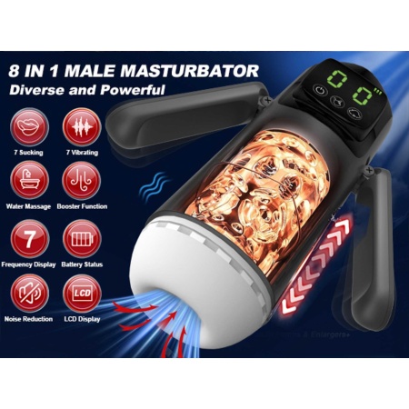 Masturbator - 7 vibration and suction functions + Booster - 3