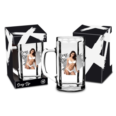 Kufel erotyczny Sexy Sip 500 ml z motywem kobiety na wieczór kawalerski - 1 2