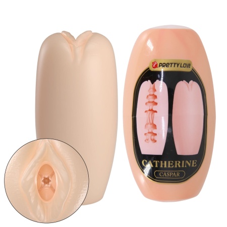 Masturbator Catherine Caspar z elastycznego TPR, dwustronna tekstura, ok. 10 cm - 1