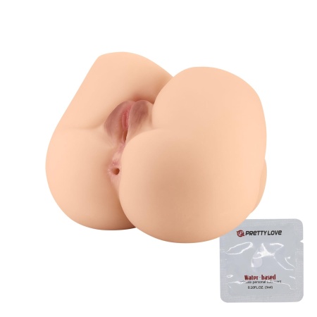 Masturbator Rolonda z dwoma kanałami anatomicznymi z TPE - 17,1 × 14,9 × 14,5 cm - 2