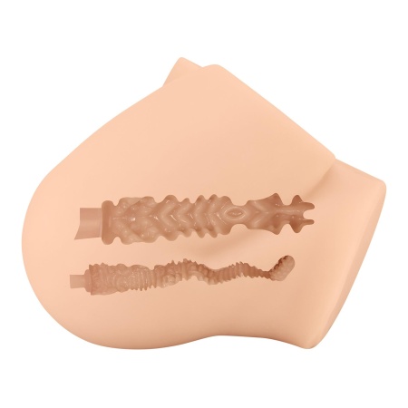 Masturbator Rolonda z dwoma kanałami anatomicznymi z TPE - 17,1 × 14,9 × 14,5 cm - 9