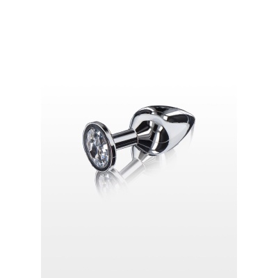 Korek analny Starlight Booty Jewel Medium z aluminium i kryształem – 8 cm - 1