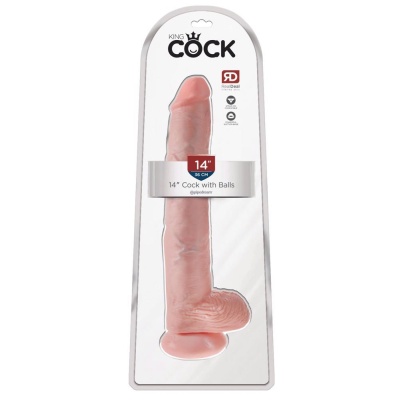 Dildo King Cock 14-calowe z Jądrami – Realistyczny Kształt, Przyssawka, 35,6 cm - 1