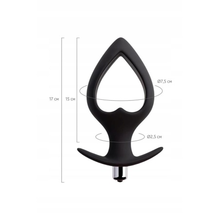 Wibrujący korek analny POPO Cordis Vibro Black, rozmiar L, 7 trybów wibracji, kształt serca, wyjmowana wkładka - 4