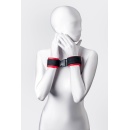 Anonymo handcuffs, velour, red, 24 cm - 2