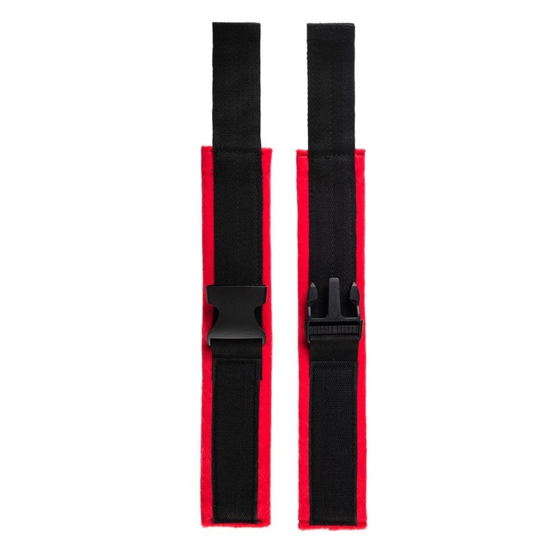 Anonymo handcuffs, velour, red, 24 cm - 4