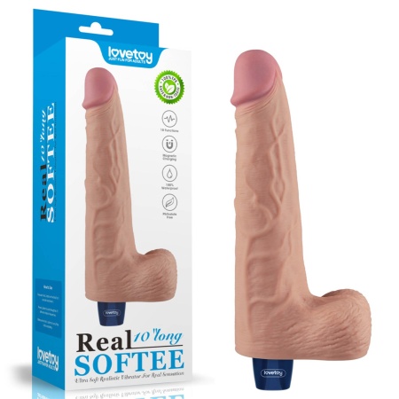 Wibrator dildo Real Softee 25,5 cm, kolor flesh - 1