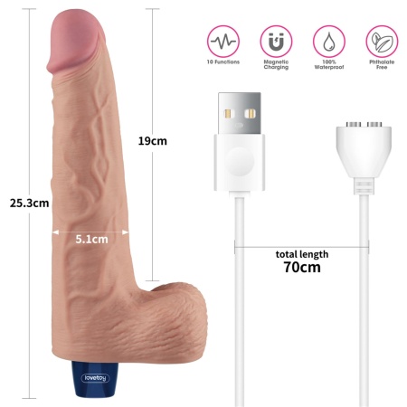 Wibrator dildo Real Softee 25,5 cm, kolor flesh - 2