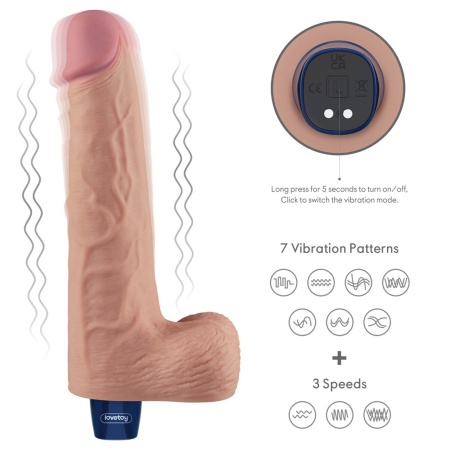 Wibrator dildo Real Softee 25,5 cm, kolor flesh - 3