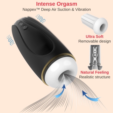 Masturbator - Nappex™ Branco Black - Premium Mastubators (10 Languages - 2