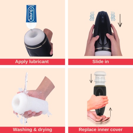 Masturbator - Nappex™ Branco Black - Premium Mastubators (10 Languages - 9