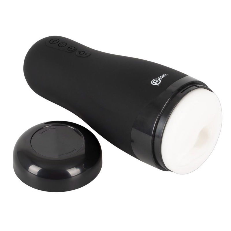 Masturbator Rebel with 3 Functions – rękaw z wypustkami, 5 wzorów wibracji, podgrzewanie do 42°C i ssanie, 26 cm - 2