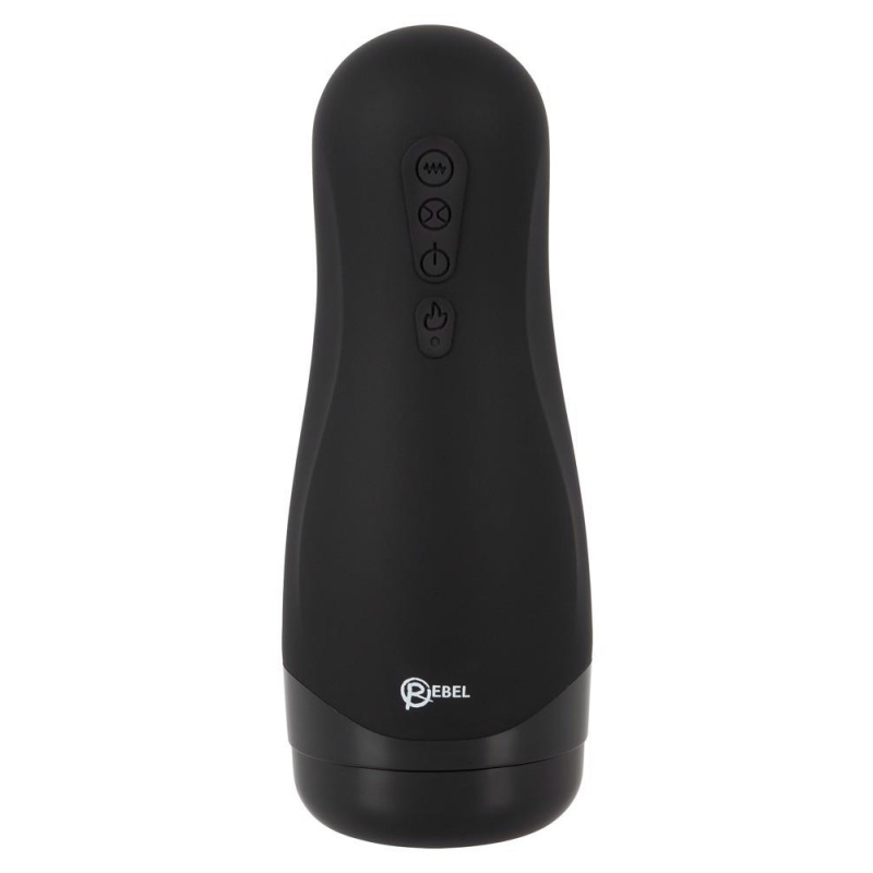 Masturbator Rebel with 3 Functions – rękaw z wypustkami, 5 wzorów wibracji, podgrzewanie do 42°C i ssanie, 26 cm - 3