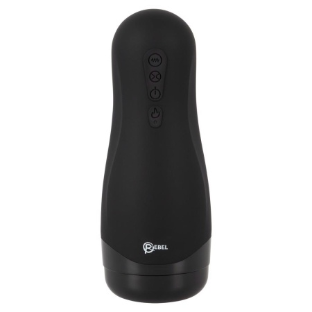 Masturbator Rebel with 3 Functions – rękaw z wypustkami, 5 wzorów wibracji, podgrzewanie do 42°C i ssanie, 26 cm - 3