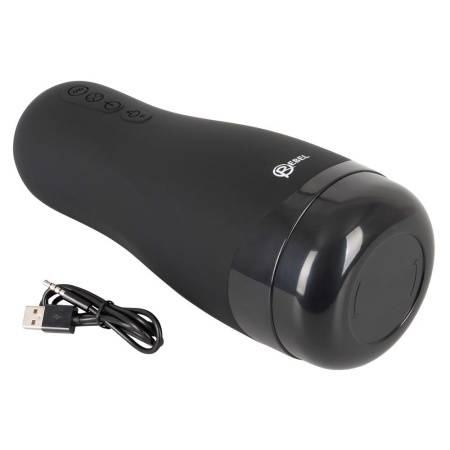 Masturbator Rebel with 3 Functions – rękaw z wypustkami, 5 wzorów wibracji, podgrzewanie do 42°C i ssanie, 26 cm - 9