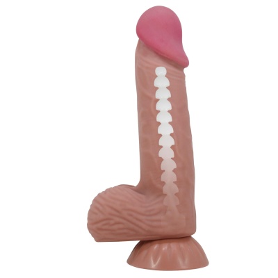 Dildo Sliding Skin 20,6 cm z przesuwaną skórą i elastyczną przyssawką - 1 2