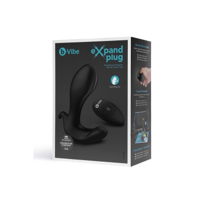 Korek analny b-Vibe Expand Plug z funkcją rozprężania i wibracji, średnica wkładki 2,2-3,9 cm - 1