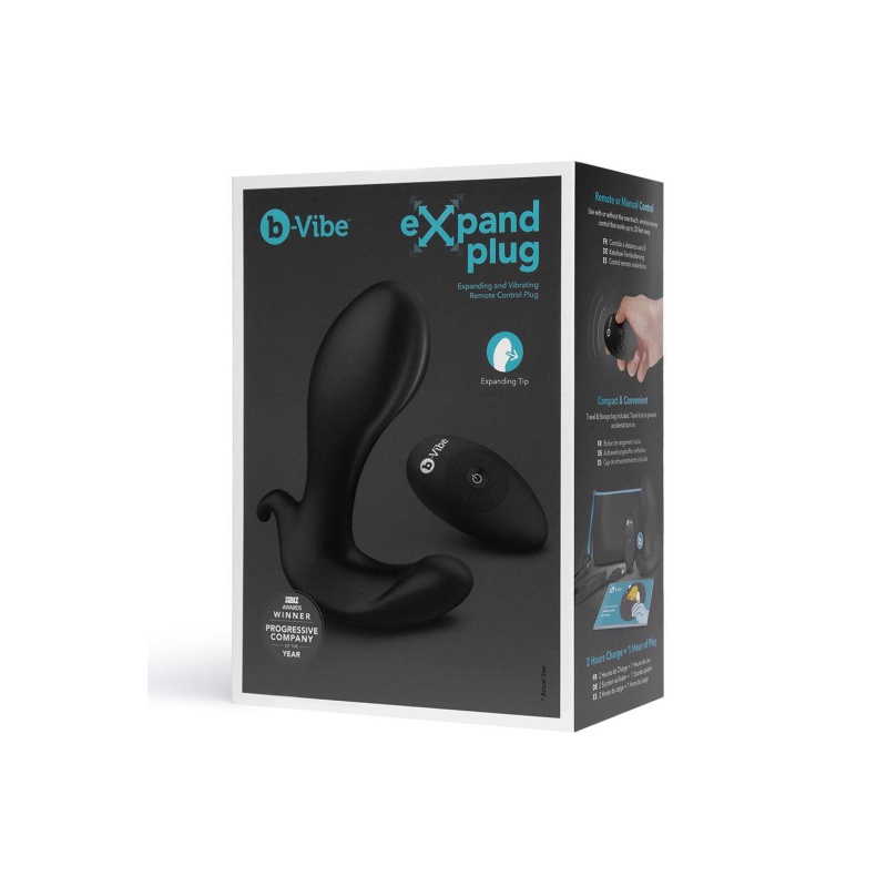 Korek analny b-Vibe Expand Plug z funkcją rozprężania i wibracji, średnica wkładki 2,2-3,9 cm - 1