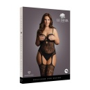 Suspender Rhinestone Bodystocking - Plus Size - 2
