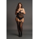 Suspender Rhinestone Bodystocking - Plus Size - 5