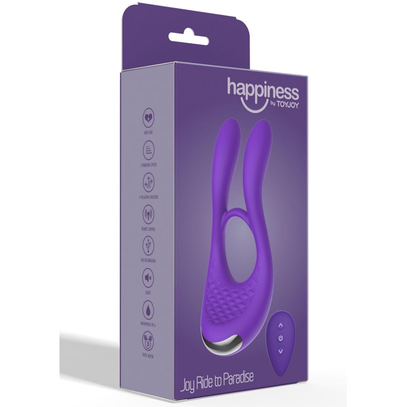 Wibrujący pierścień erekcyjny Joy Ride To Paradise Purple, 11 cm - 1