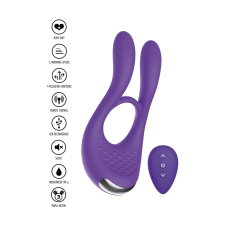 Wibrujący pierścień erekcyjny Joy Ride To Paradise Purple, 11 cm - 17