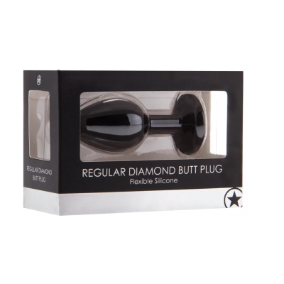 Diamond Butt Plug - Regular black - 1 2