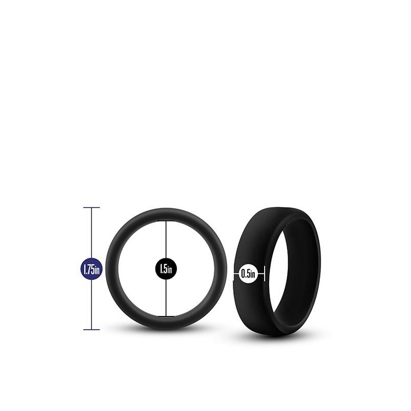 Pierścień erekcyjny Performance Silicone Go Pro Cock Ring - silikon platynowy, płaski profil no-slip, średnica wewnętrzna 3,8 cm - 4