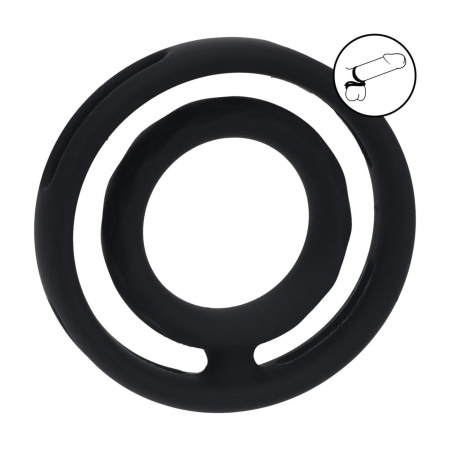 Classic Grooved Silicone Cock and Ball Ring - Black - 2