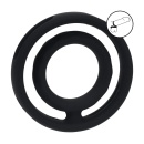 Classic Grooved Silicone Cock and Ball Ring - Black - 2