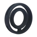 Classic Grooved Silicone Cock and Ball Ring - Black - 4