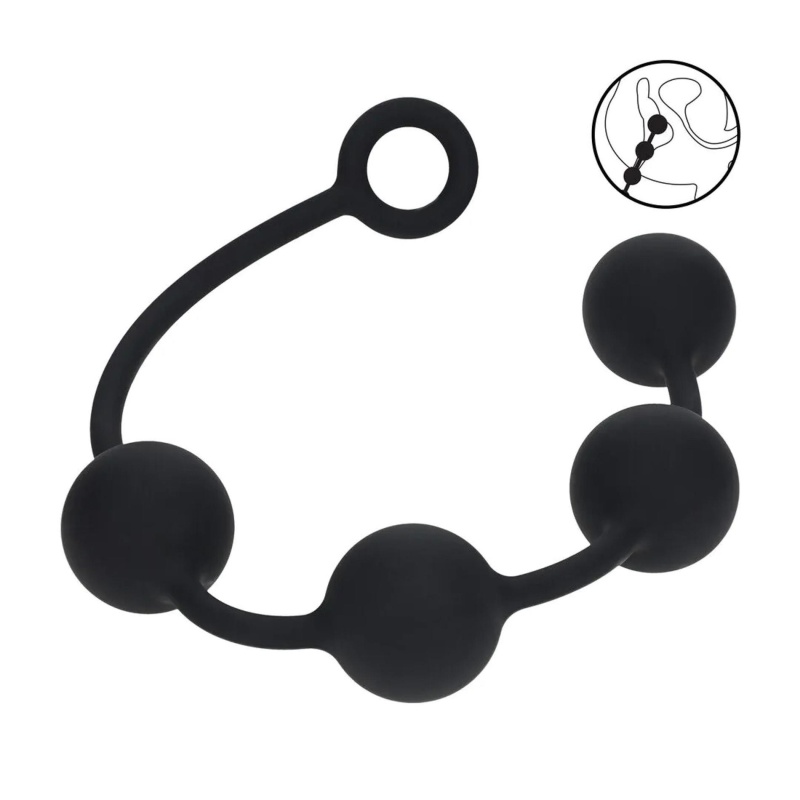 Round Silicone Anal Balls - XL - 50mm - Black - 1