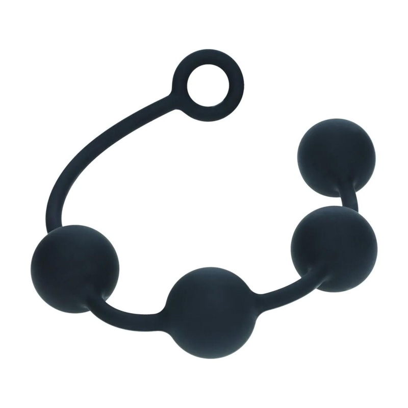 Round Silicone Anal Balls - XL - 50mm - Black - 4