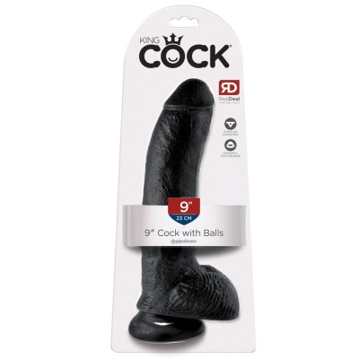 KC 9" Cock with Balls Dark - 1